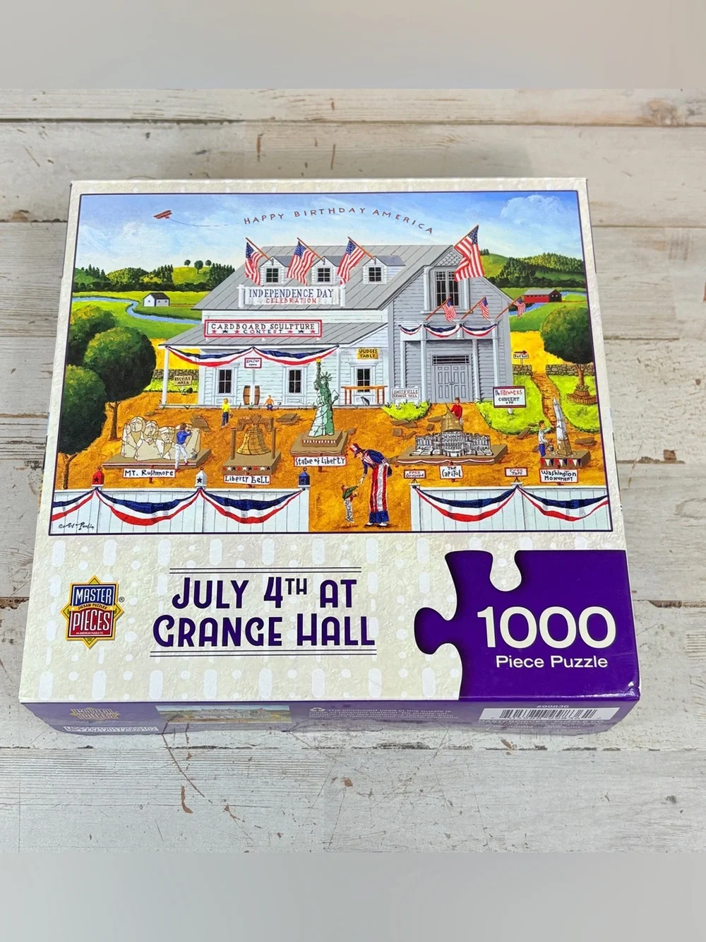 MasterPieces Jigsaw Puzzle 1000 Pc July 4th At Grange Hall Art Poulin Complete